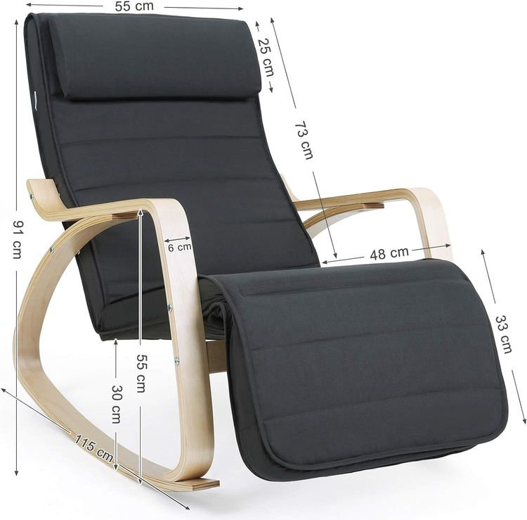 Chaise berçante Noralf, Noir