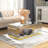 Dalee 39''W Mirrored Block Glass Rectangle Coffee Table With Unique Crackle Design