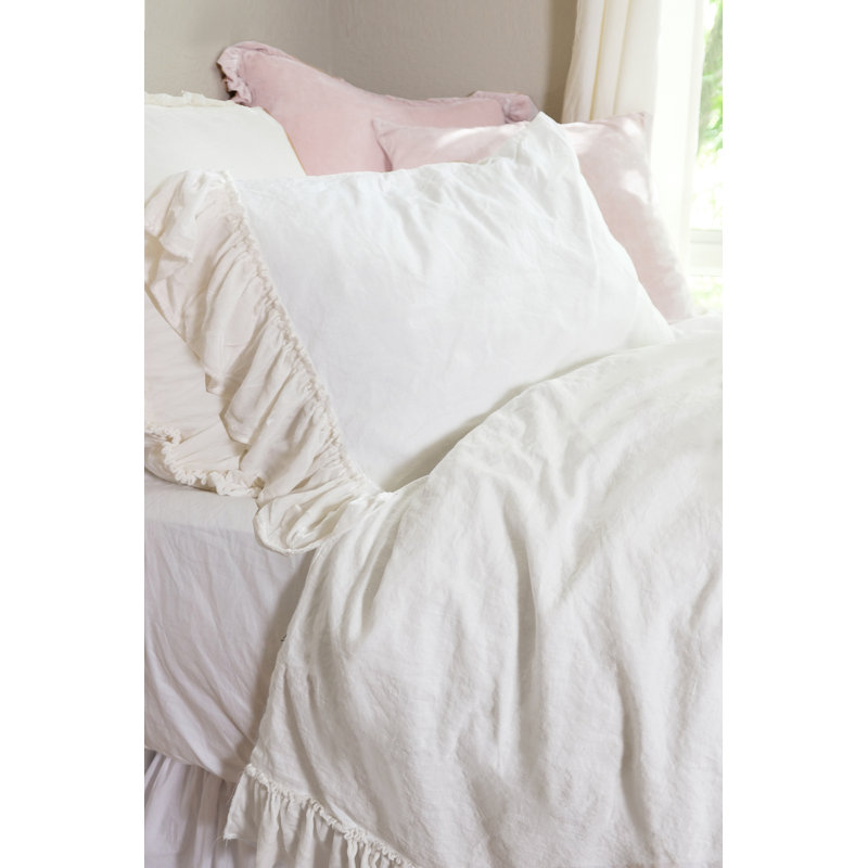 Isabella Duvet Cover Set, Creme, Queen Duvet Cover + 2 Standard Shams