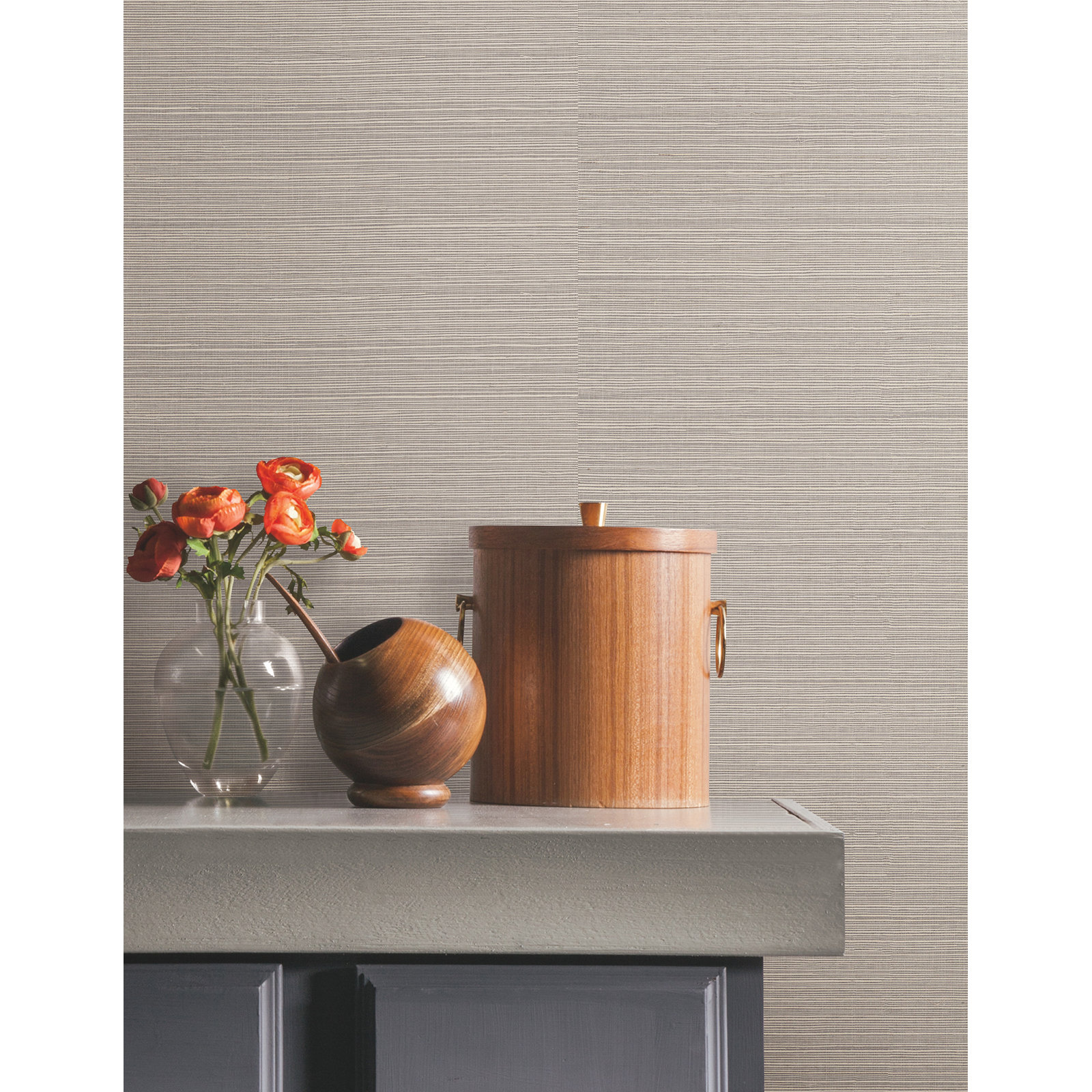 Natural Sisal Peel and Stick Grasscloth Wallpaper, Gray