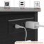 Table de bout avec station de charge, table d'appoint noire avec prises-1270162708