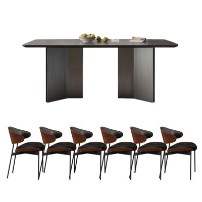 Sintered Stone Modern Minimalist Dining Table Sets Rectangular 59.1'' L x 31.5'' W Dining Set -  Lane Design, XJE7NEPKJH