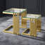 Ensemble de 2 tables de bout Luxury, structure en acier doré, table d'appoint en verre trempé transparent, table gigogne de salon
