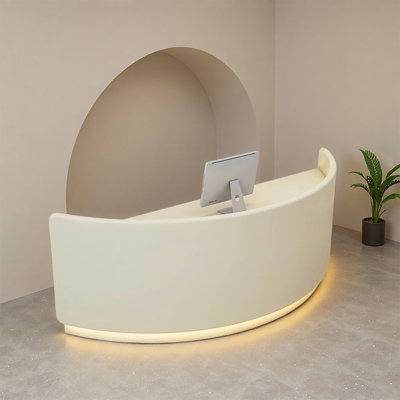 U-Shaped Modern Commercial Reception Desk for Office Front Desk, Business Reception Area, and Lobby