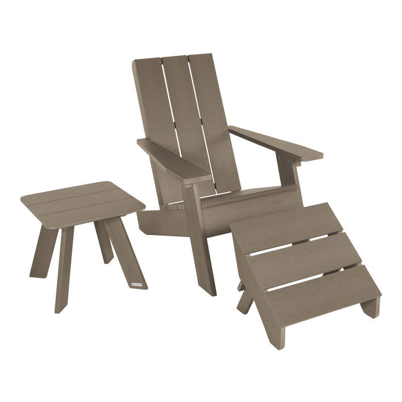 Byrnes Outdoor Adirondack Chair With Table, Woodland Brown