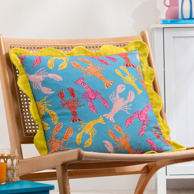 Crustaceans Abstract Square Throw Pillow Cover
