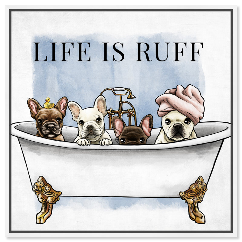 « Life is Ruff » par Oliver Gal - art graphique, Blanc, H 40 po x l 40 po x P 2 po