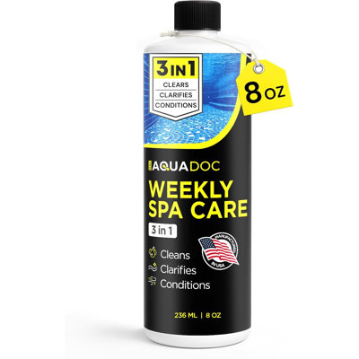 AquaDoc 3 in 1 Hot Tub Weekly Care - Traitement de traitement d'eau de spa concentré pour aider à réduire les résidus, améliorer l'apparence de l'eau et améliorer le confort - Produits chimiques pour spa fabriqués aux États-Unis - 8 oz