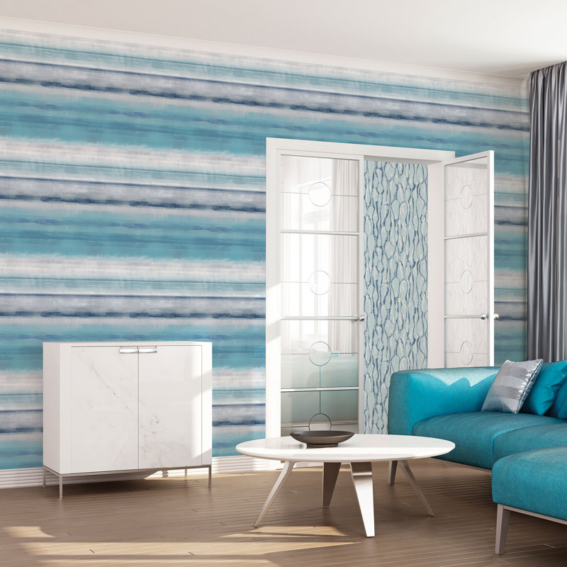 Skye Stripe Wallpaper, Turquoise