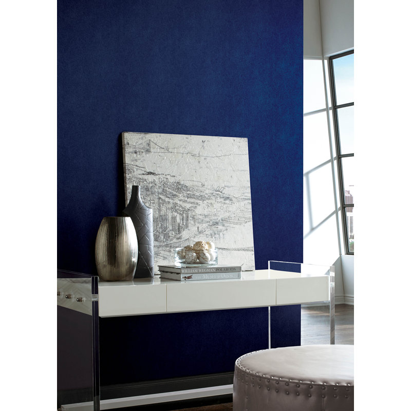 Papier peint adhésif L 18 pi x l 20,5 po RuSuede, Bleu azur