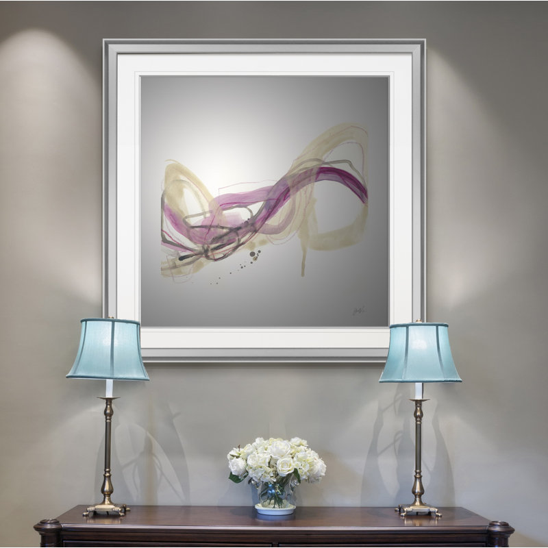 « wave equation ii », peinture, H 16 po x l 16 po x P 1,5 po, Encadrement argenté