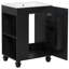 Meuble-lavabo 24 po avec lavabo, armoire de salle de bain avec tablette de porte, rangement latéral ouvert, structure en bois massif, porte à fermeture douce, noir-121294561