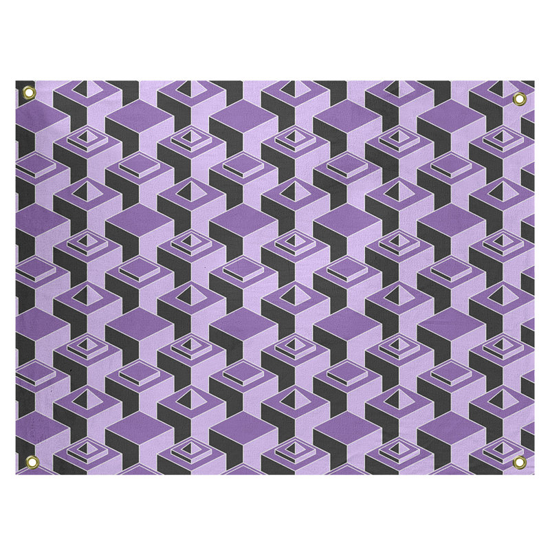 Tapisserie, H 26 po x l 36 po, Mauve / Noir
