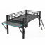Lit mezzanine simple avec bureau et amp; DEL, plateforme en métal, aucun sommier nécessaire
