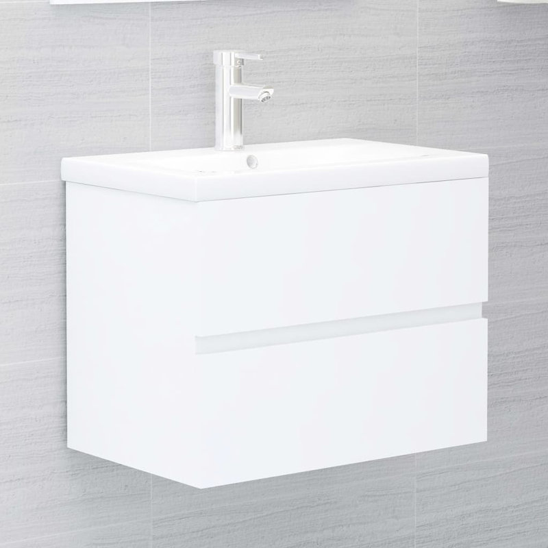 Audis 600mm Single Bathroom Vanity with Integrated Ceramic Basin, White
