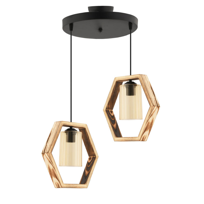 Lustre, Noir, Naturel, Deux lumières
