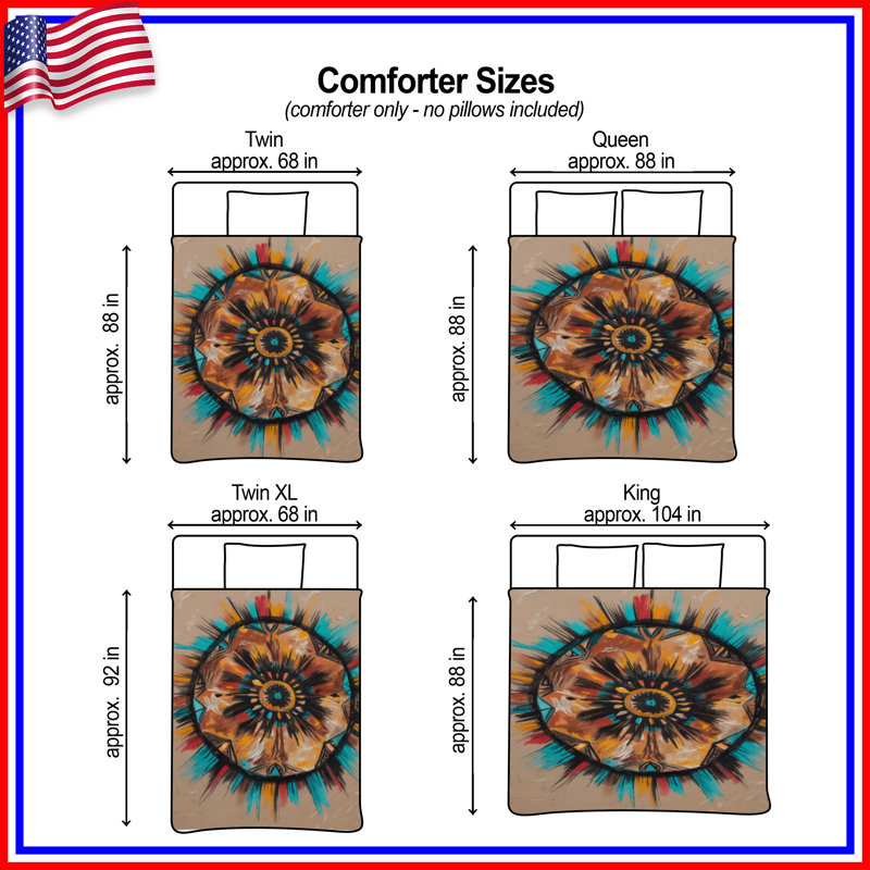Abstract Sunburst Pattern Comforter, Queen