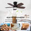 Ventilateur de plafond avec éclairage et télécommande, ventilateur de plafond extra-plat de 81 cm (32 pouces) avec éclairage
