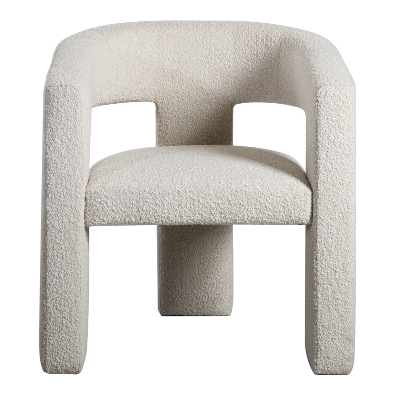 Elo Barrel Chair, White Boucle
