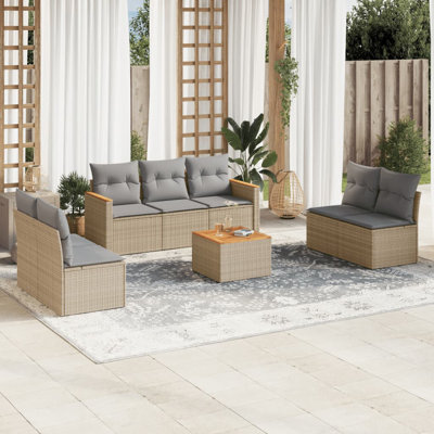  Ensemble de canapé de jardin beige
