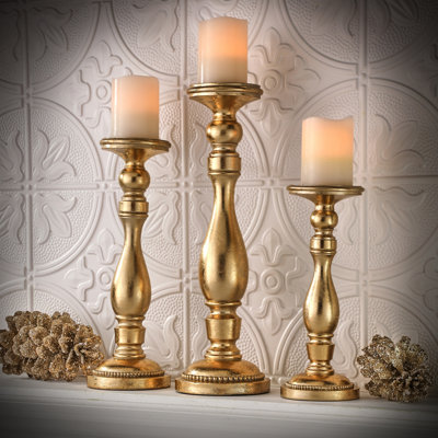 18" Candle Holders gilded finish