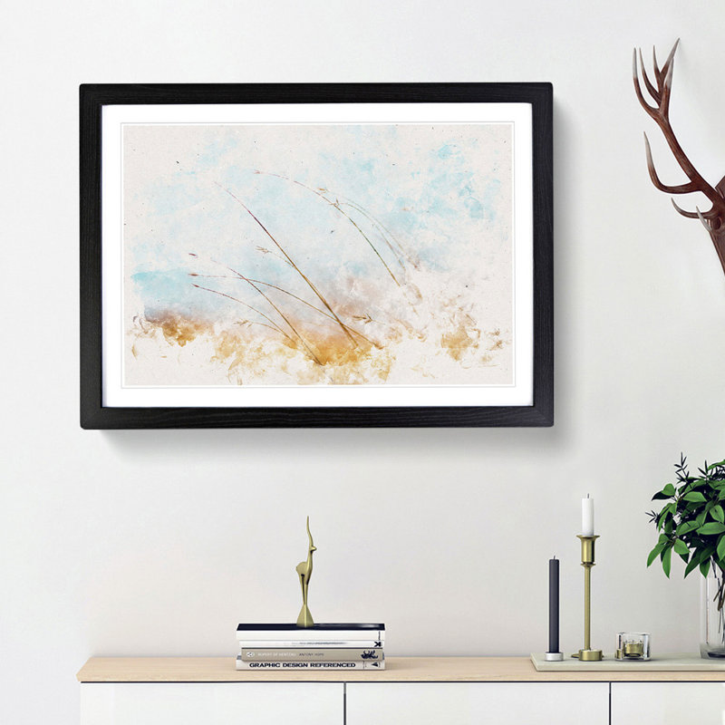 Blades of Grass - Picture Frame Graphic Art Print, 62cm H x 87cm W x 2cm D, Black Framed