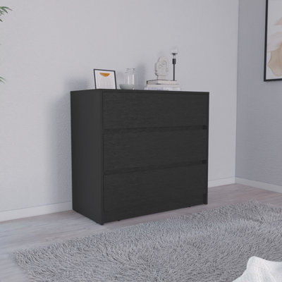 Commode à trois tiroirs Austin, mécanisme coulissant - noir