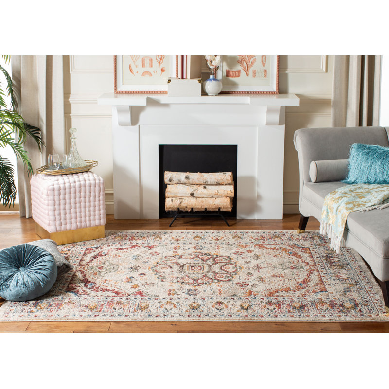 Tapis oriental ivoire Cooksey, Rond 6 pi 7 po