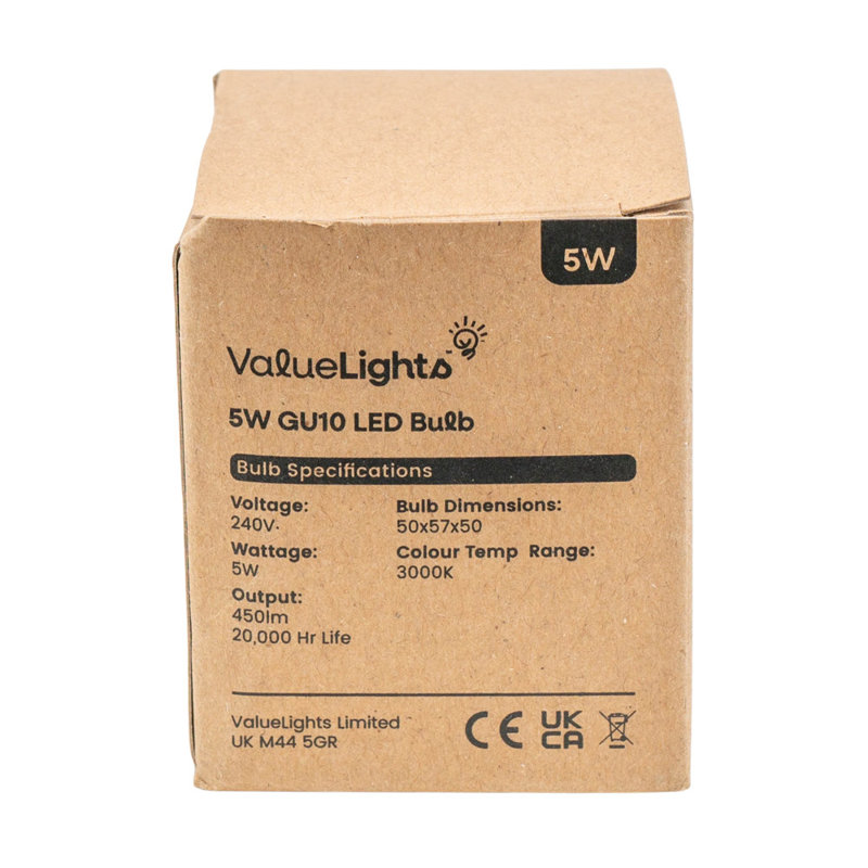 5W GU10 LED Light Bulb Palladium, Warm White