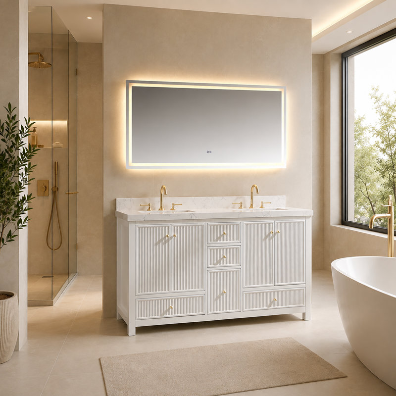 Meuble-lavabo Corena, Blanc classique