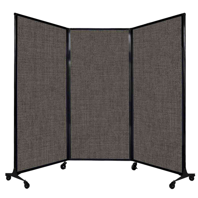 QuickWall Folding Portable Partition, Mocha, 70"H x 100"L
