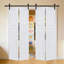 Porte de grange coulissante en panneau de fibres à densité moyenne noyer blanc 80 po x 68 po Doubel-130834063-130834064