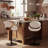 Swivel Adjustable Height Bar Stools PU Leather Counter Stools With Bentwood Back For Bar, Kitchen And Dining Room-1662510089