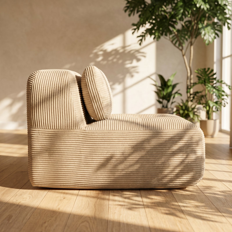 Canapé d'angle modulaire en velours côtelé l 35,43 po x P 40,55 po x H 29,53 po Hamlet