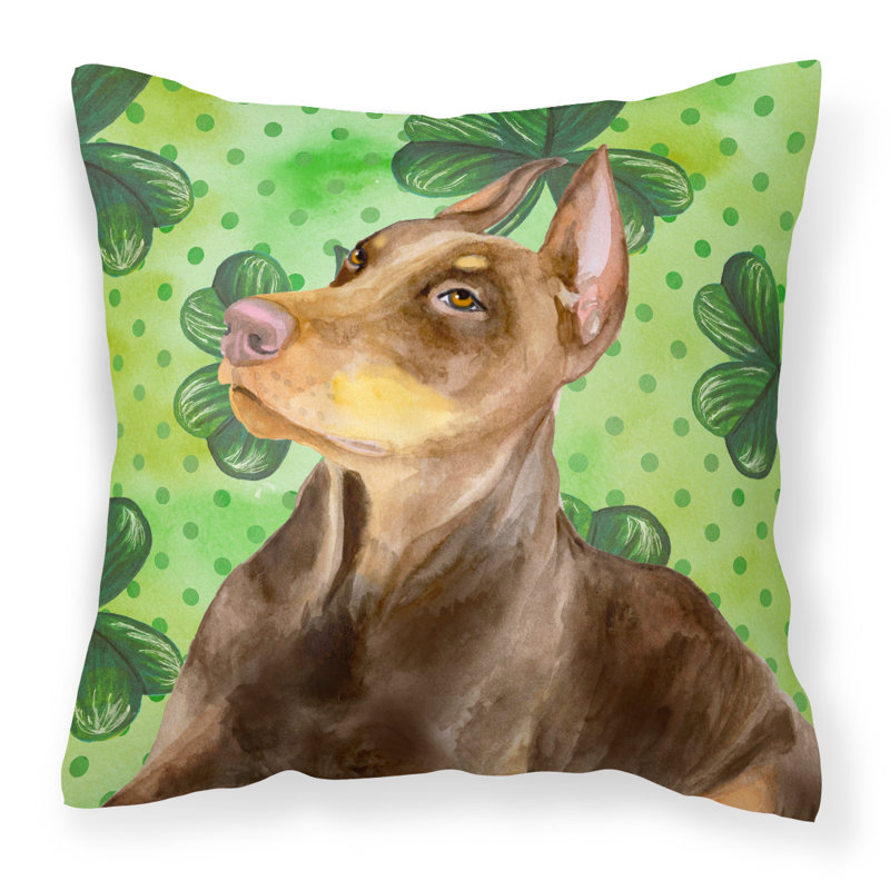 Coussin intérieur/extérieur st patrick, Doberman pinscher, 18 po x 18 po