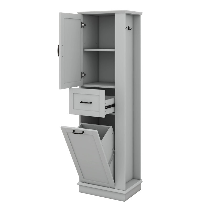 67.8" H Tall Storage Cabinet, With Tilt-Out Compartment & Drawer, Adjustable Shelves, Ideal For Kitchen, Pantry, Bathroom Storage
