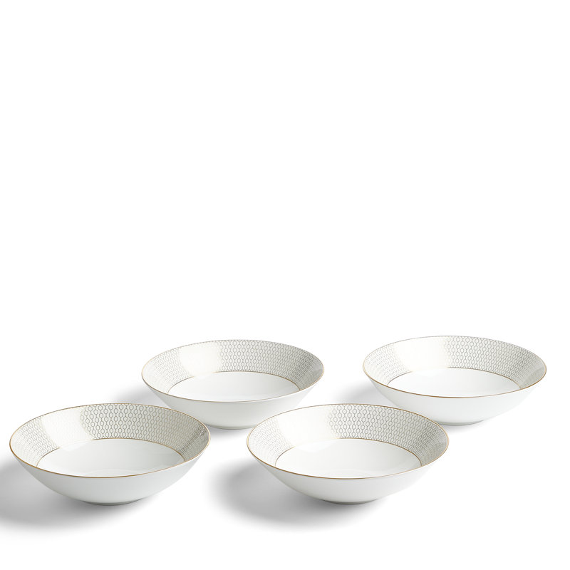 Gio Gold 12-Piece White Porcelain Dinnerware Set