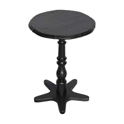 15.75 Inch Round Wooden Pedestal Side Table, Vintage Accent Nightstand For Living Room And Bedroom, Elegant And Versatile