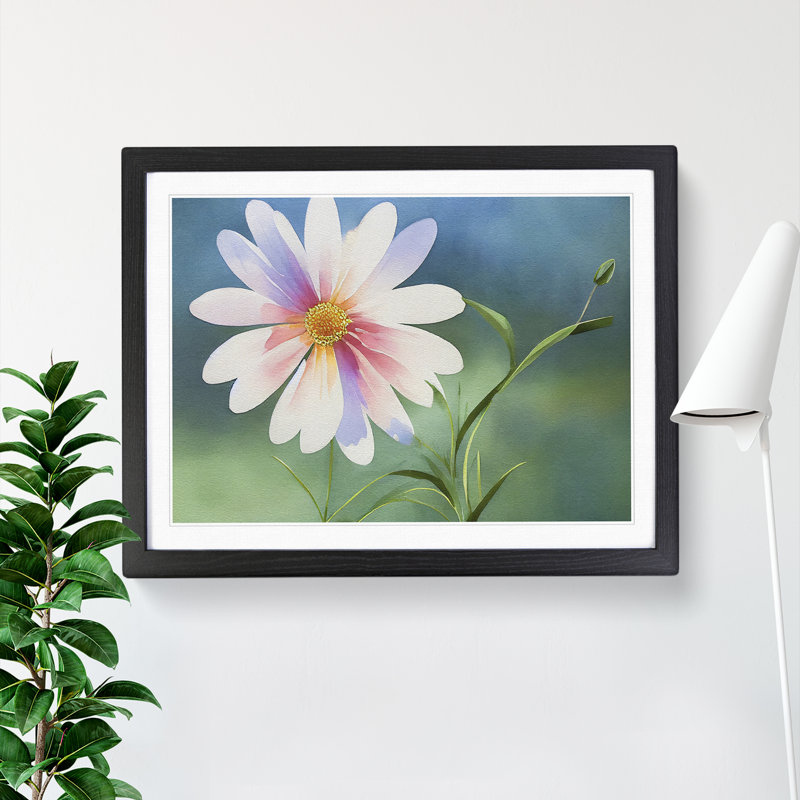 Watercolour Daisy Flower Vol.2 - Framed Print, Black, 25cm H x 34cm W x 2cm D