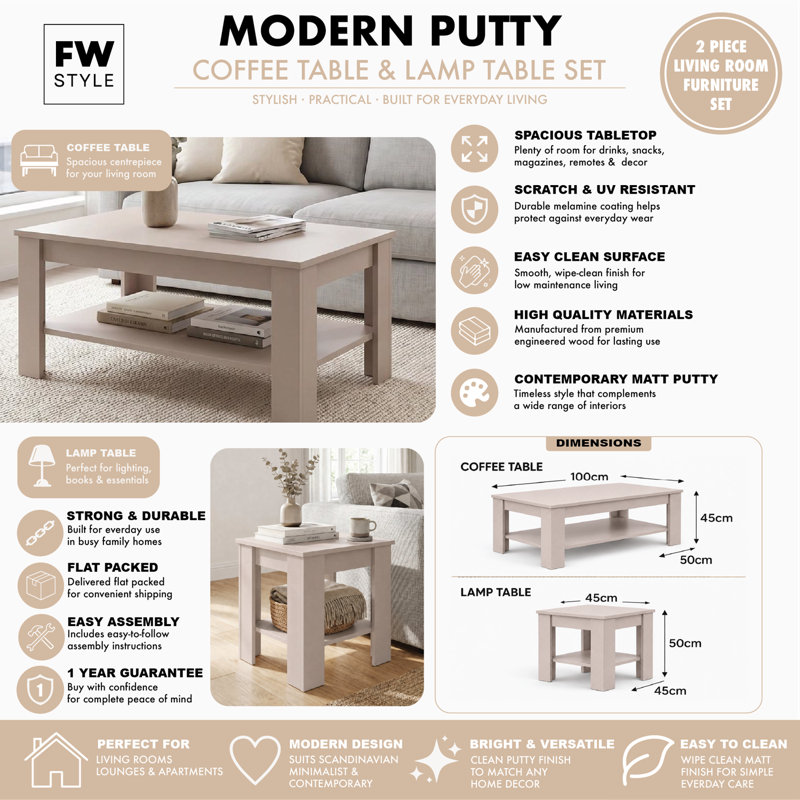 2 - Piece Living Room Table Set