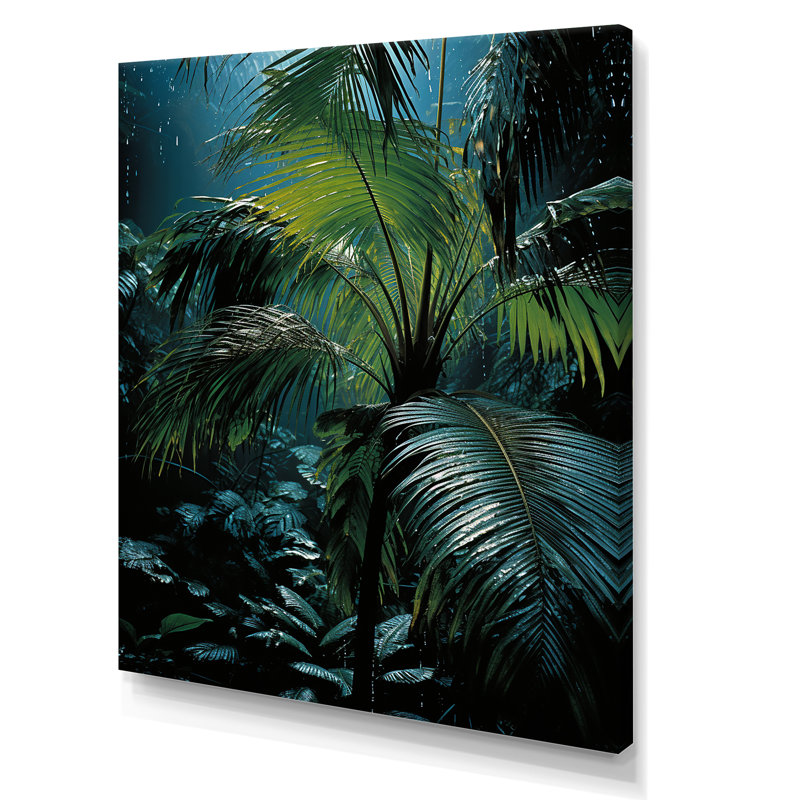 «Evening Swaying Palms Serenade», reproduction sur toile, Toile tendue, H 32 po x l 24 po x P 1 po