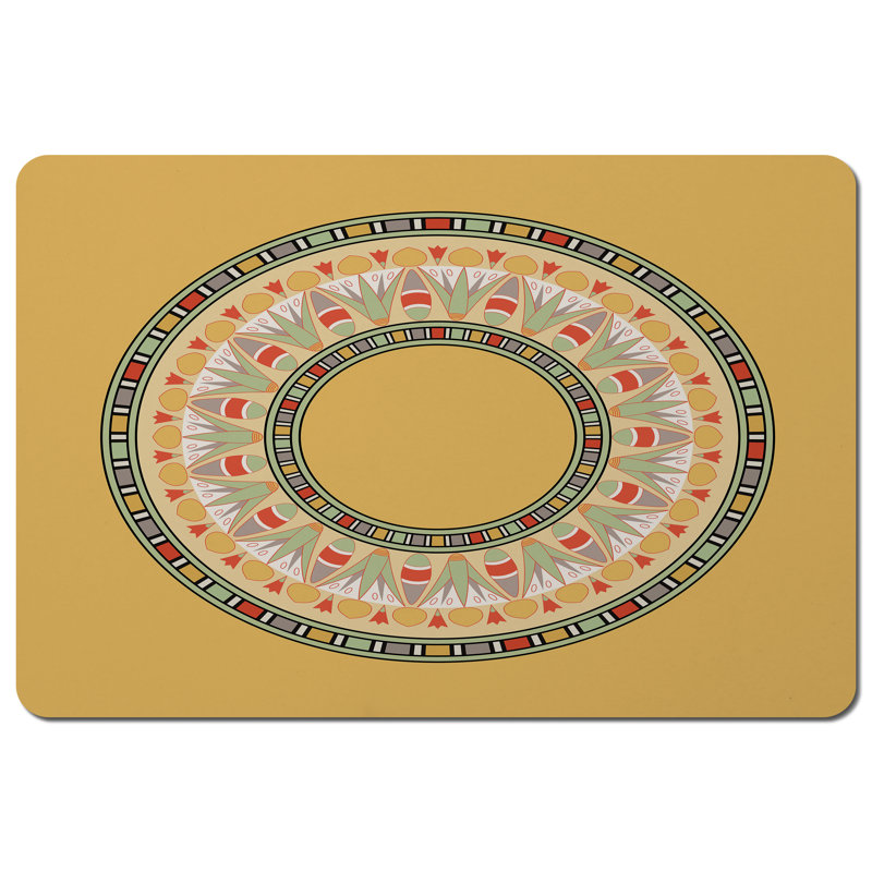 Aved Geometric Rectangle Placemat, Orange