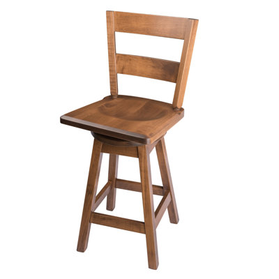 Caire Swivel Solid Wood Counter Stool