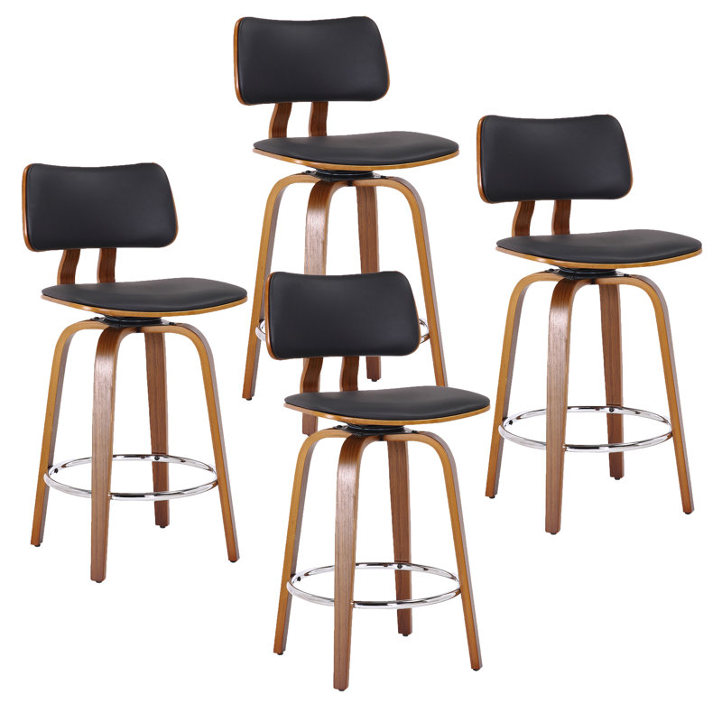 Tabouret de bar 26 po Bowdon, Noir / noyer