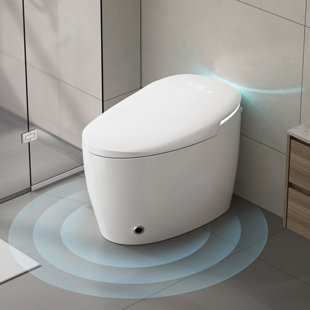 Smart Toilet With Bidet Built In, Pump-assisted Flush, Foot Sensor Operation, Warm Water, Heated Seat, Air Dryer, Digital Display, 12'' Rough-in