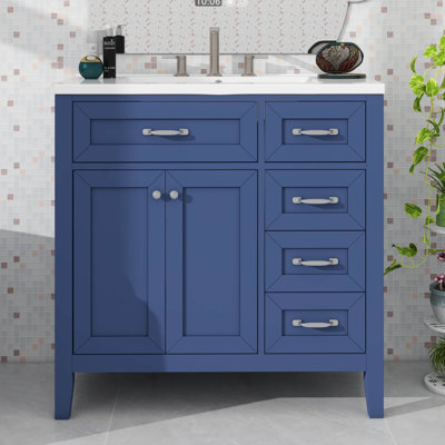 Meuble-lavabo simple 36 po avec tiroirs pratiques