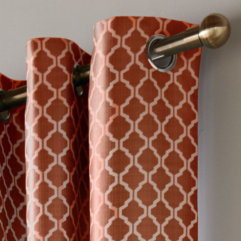 Dareece Cotswold Eyelet Ring Top Curtains, Orange, Width 167 x Drop 137 cm