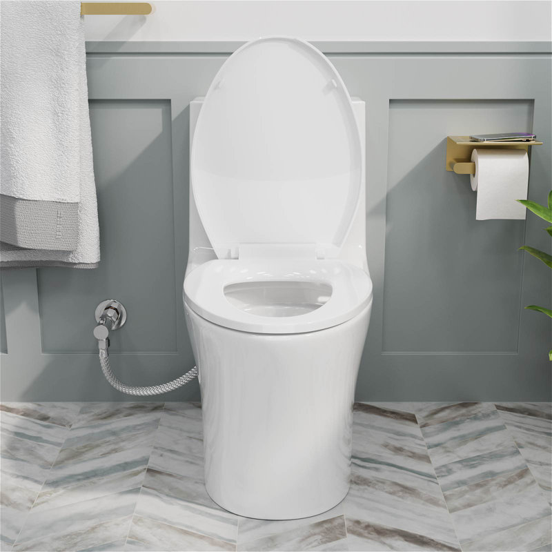 1.1gpf/1.6gpf Dual-flush Elongated One-piece Toilet with Comfort Height, Soft Close Seat & Lid
