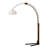 Morelli 85" Premium Arc Floor Lamp, Dimmable, Mid-Century Modern, Walnut & Weathered Brass, Lucite Molded Shade, Black V-Base, LED Compatible-88561505