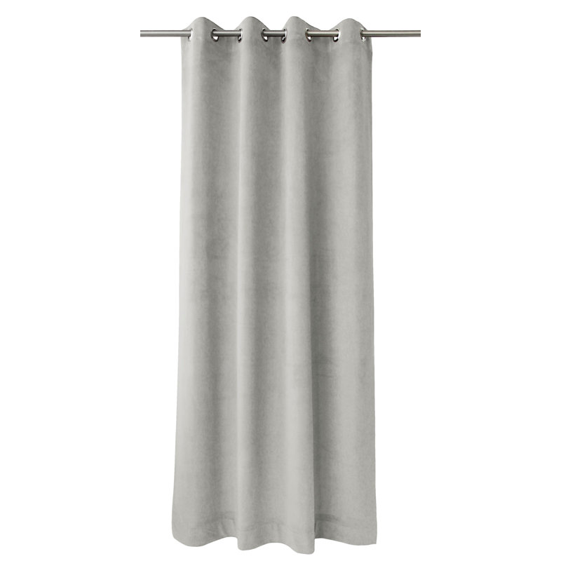 Unique Eyelet Blackout Single Curtain, Light grey